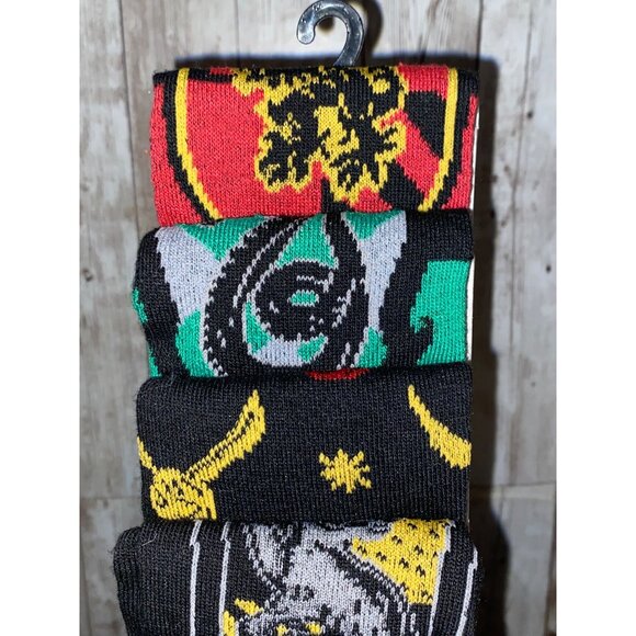 Men's 6-Pack Harry Potter House Crest Crew Socks Hufflepuff Ravenclaw Slytherin - Picture 5 of 13